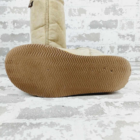 Lam Cream Suede Round Toe Fur Winter Boots V744 - Picture 8 of 12